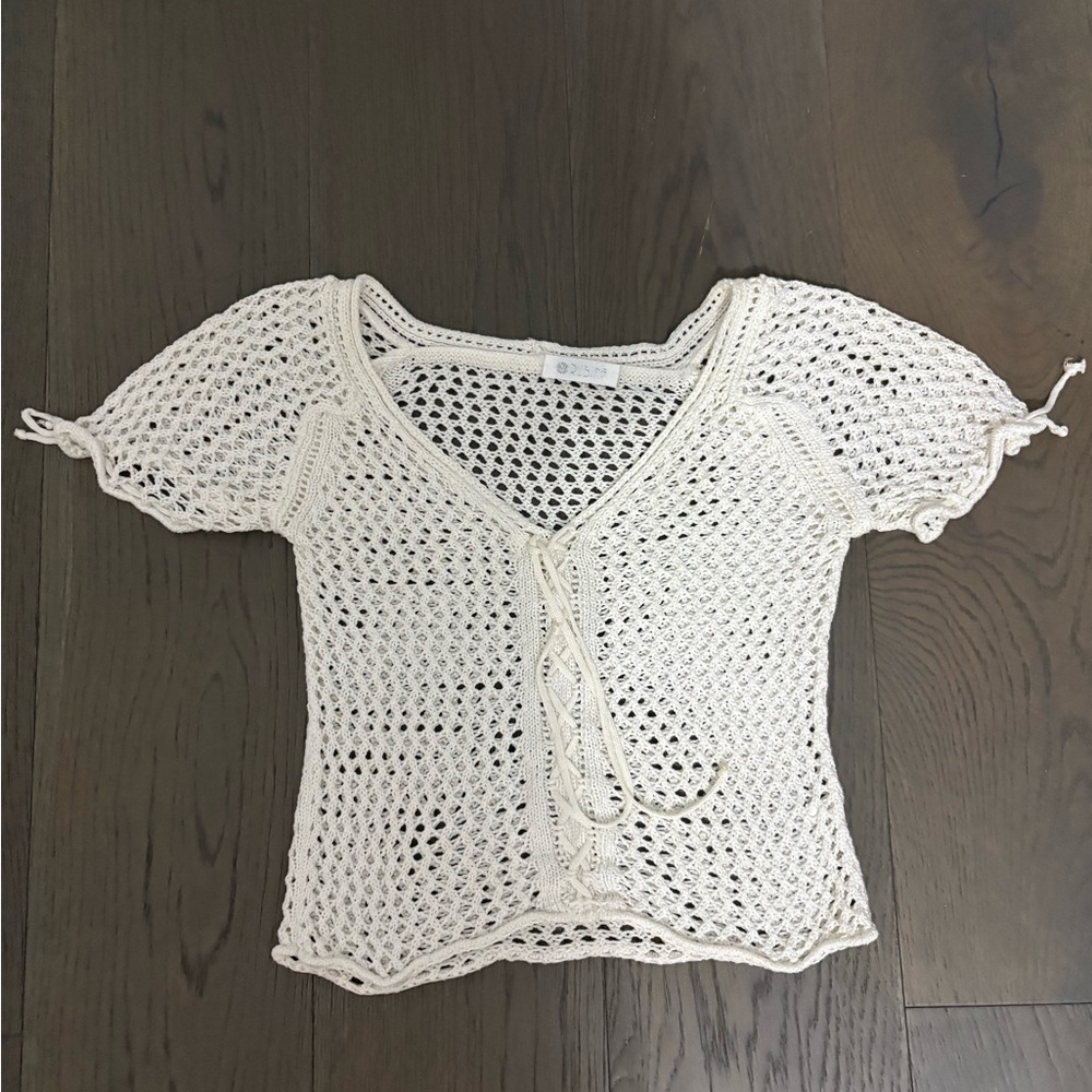 Ladies white see through top sz XS from Italy